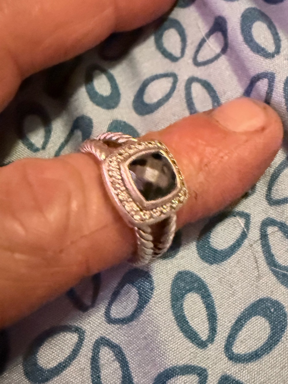 David Yurman Silver Hematite Rare edition - Elegant Women's Statement Ring